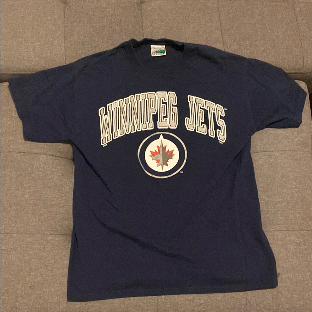 Winnipeg Jets Waves Graphic Short Sleeve T-Shirt Men’s Size Medium NHL Hockey